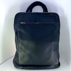 UNICA FIRENZE ITALIAN Black Pebble Leather Backpack